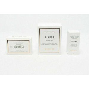 Woodlot Gift Set 3-Pc. Cinder Candle, Essential Oil & Soap Bar-NEW